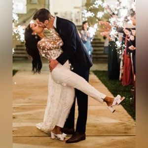 Dorothea Ivory Knotted High Heel Sandals